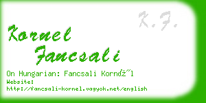 kornel fancsali business card